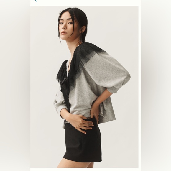 Anthropologie NWT Maeve V neck bow sweater - Picture 2 of 5